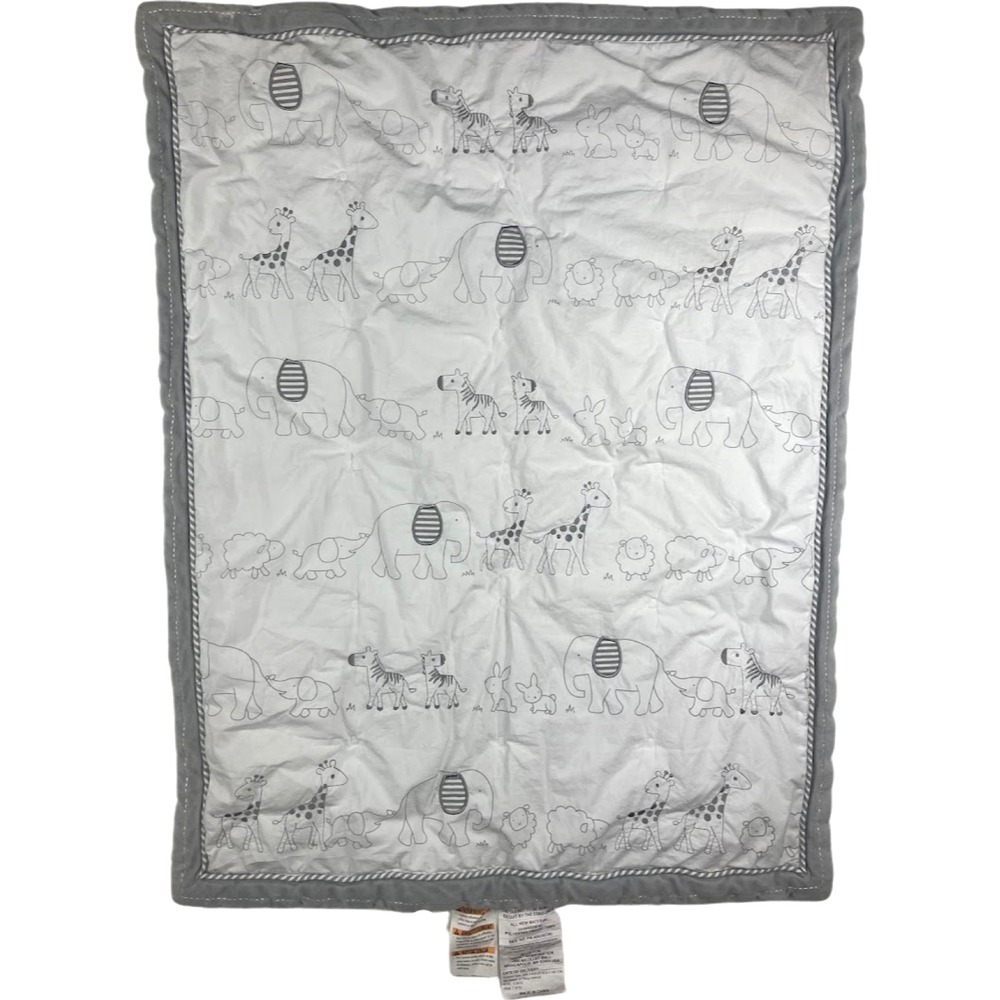 Cloud Island Gray Safari Animal Baby Crib Quilt Blanket Target Unisex Stripe